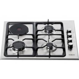 Anafe de Empotrar con 3 Hornallas a Gas y 1 Disco Elctrico Inox - Turqua