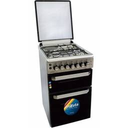 Cocina Doble Horno con 3 Hornallas y 1 Disco Elctrico Inox  50x60 - Turqua