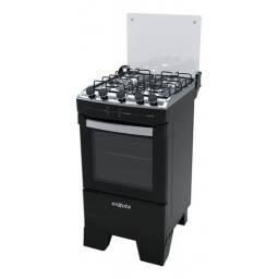 Cocina Supergas 4 Hornallas Negra con Horno Elctrico y Grill - Brasil
