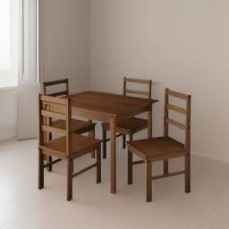 JUEGO COMEDOR OLIVIA 4 SILLAS CERA