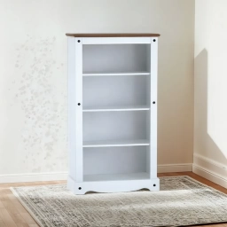 Biblioteca 3 Estantes Cera/Blanco LINEA CORONA MADERA