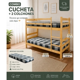 Cucheta tm02 y 2 colchones