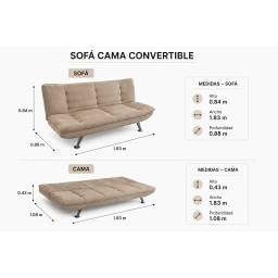 Sofa cama microfibra GRIS