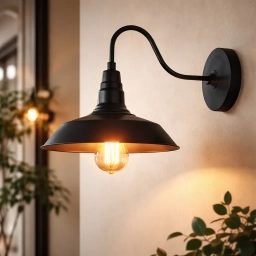 L�mpara de pared de hierro E27 Negra