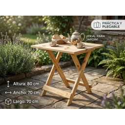 Mesa de pino plegable