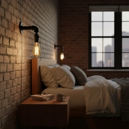 L�mpara de pared de hierro E27 Negra