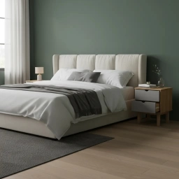 Mesa de Luz 2 C Mel/Gris Linea Nordica en Madera Maciza