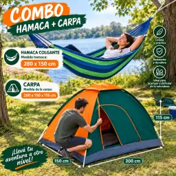 Combo Camping Carpa Igl� 2a3 Personas + Hamaca Colgante
