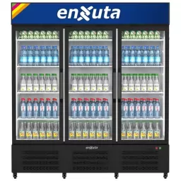 Vitrina Comercial Vertical 1180 Litros 3 Puertas con Cenefa Luminosa Led