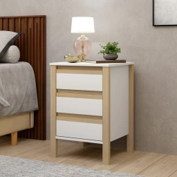 Mesa de luz Combinado madera 3 Cajones