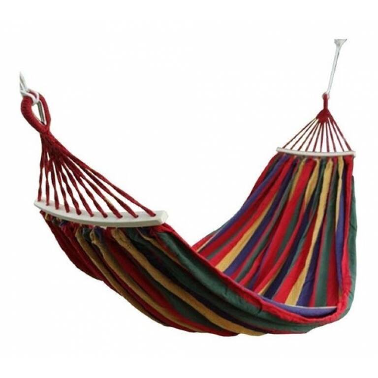 Hamaca paraguaya 2 plazas con separador 280x150 Rojo/Amarillo/Verde