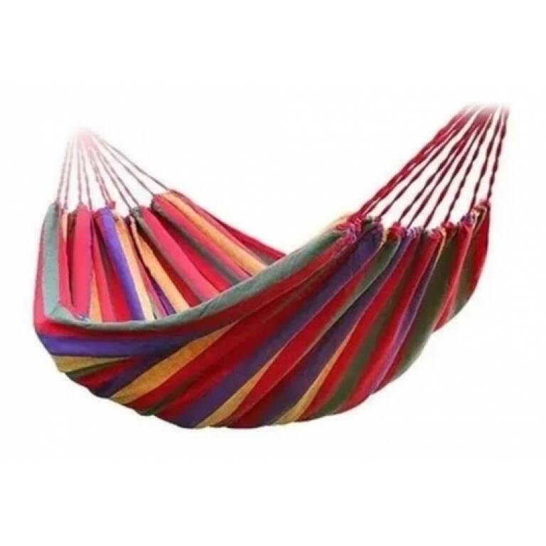 Hamaca paraguaya plaza y media 280x100 Rojo/Amarillo/Verde