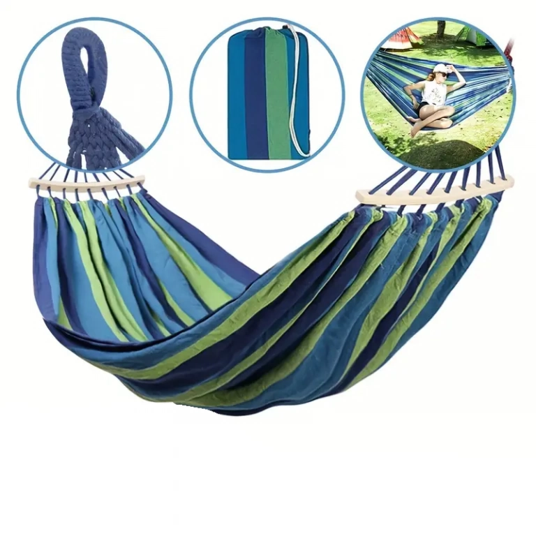 Hamaca paraguaya plaza y media con separador 280x100 Rojo/Amarillo/Verde